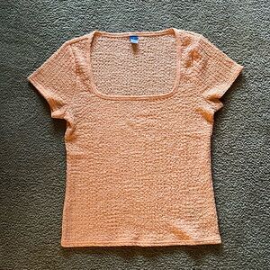 Old Navy Textured Short Sleeve Square Necked Top